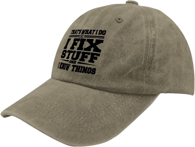 ACEMIRE That's What I Do I Fix Stuff and I Know Things Dad Hats for Men Graphic Baseball Cap Adjustable - Image 2